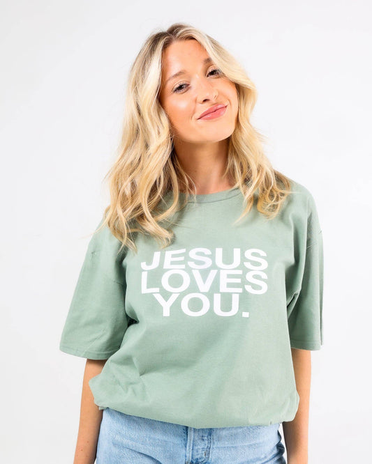 Jesus Loves you-Linen Spruce