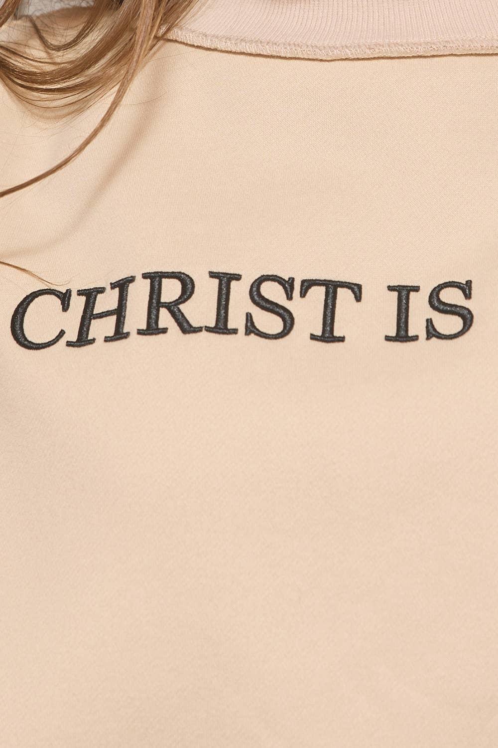 CHRIST IS KING Embroidered Mock Neck Sweats