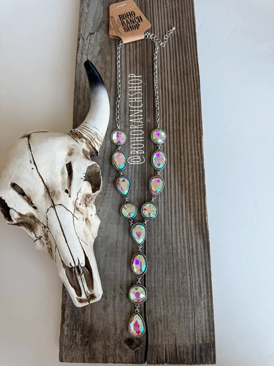 Western Turquoise Stone Y Necklace