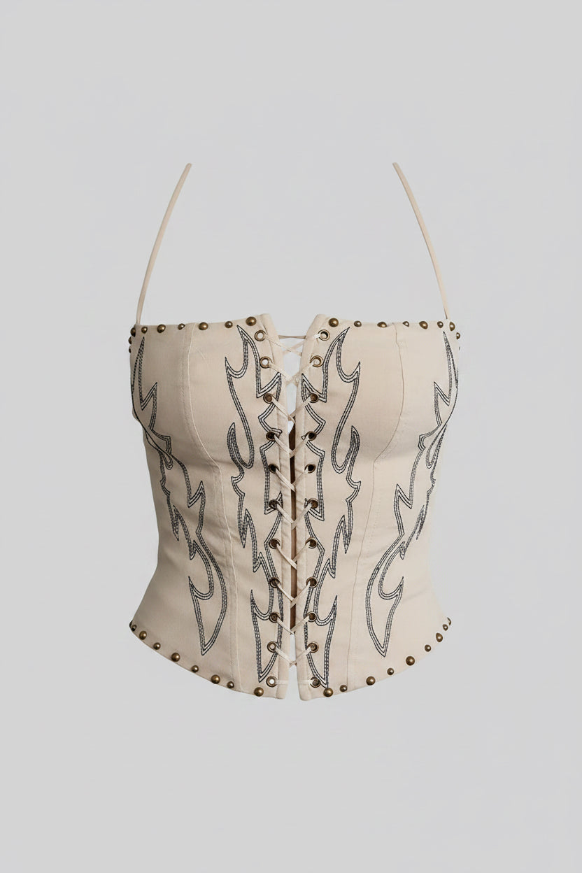 Maria Western Halter Bustier Corset Top
