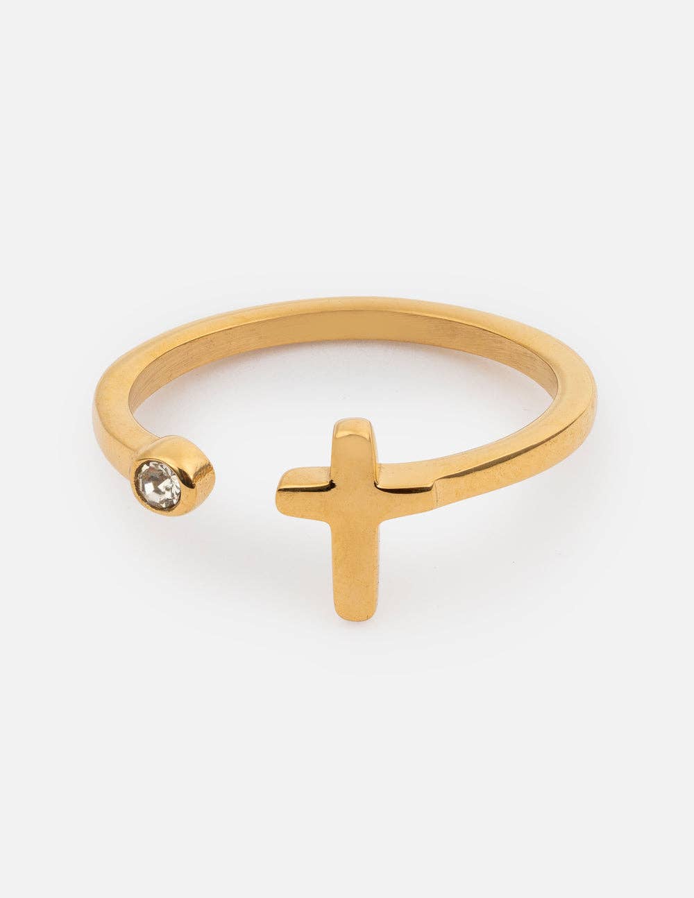 Wrapped Cross Gem Ring