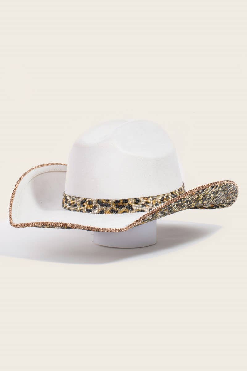 Leopard Print Rhinestone Cowboy Hat