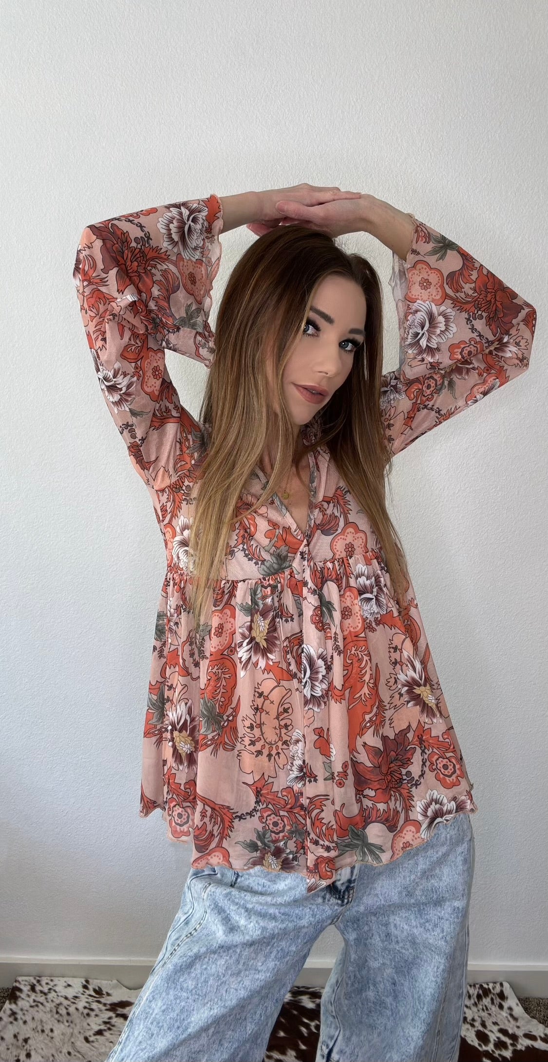 Western Bell Sleeve Blouse