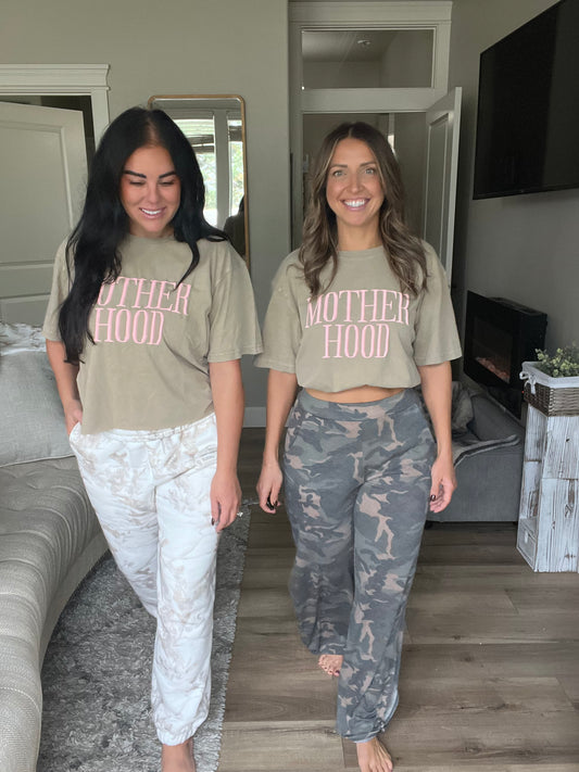 Camo Print Split Side Ankle Tie Lounge Pant