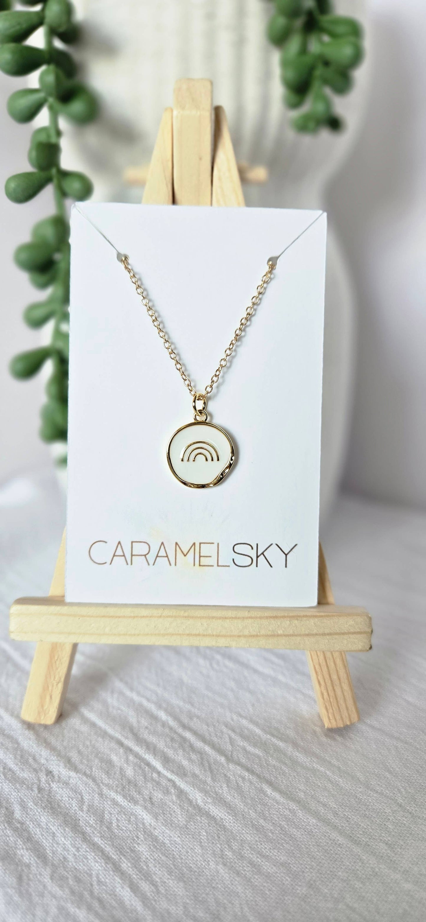 18K Gold Plated Rainbow Pendant Necklace