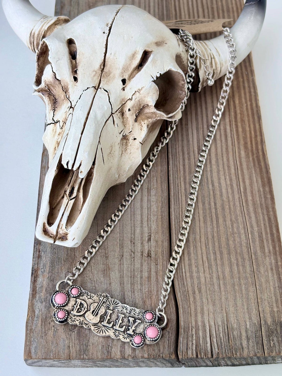 Queen Dolly Guitar Bar Pendant Necklace
