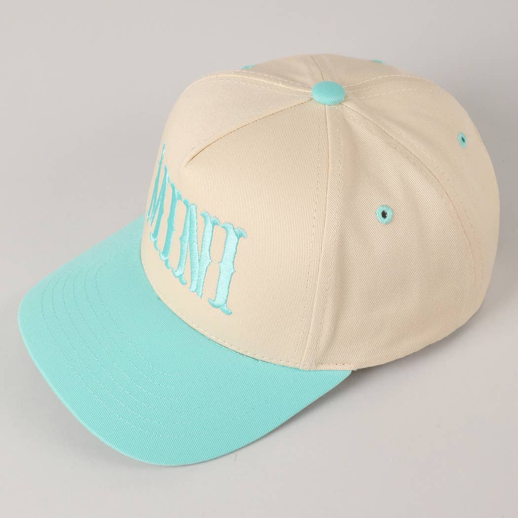MINI Lettering Embroidery Two-Tone Baseball Cap For Kids