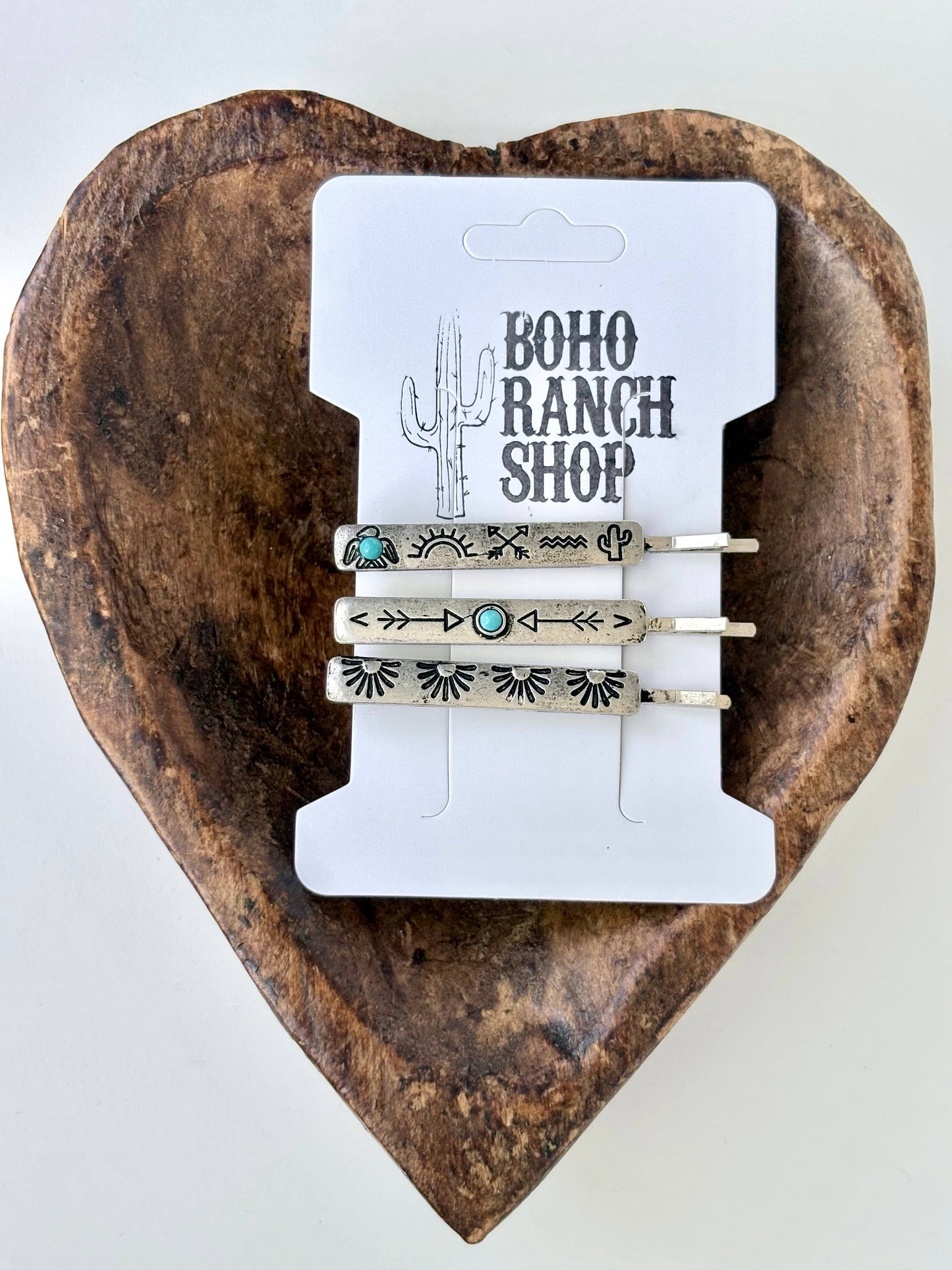 3pc Western Aztec Turquoise Bobby Pin Set