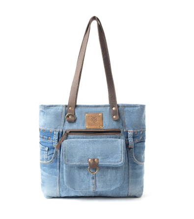 Ashley Denim Tote Crossbody Bag