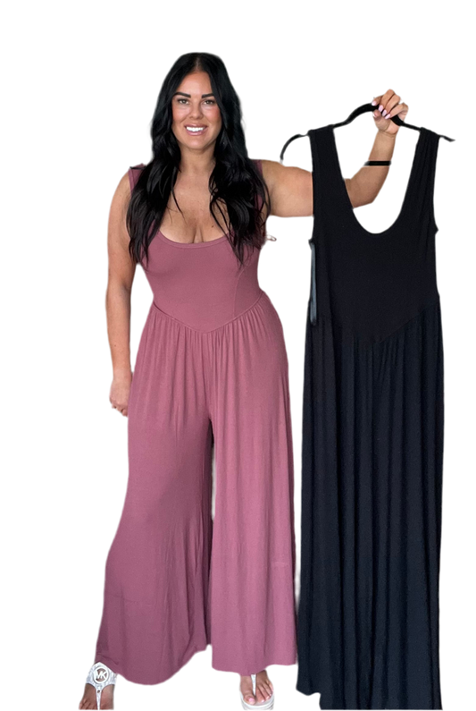 Casual Ribbed Knit Sleeveless Jumpsuit