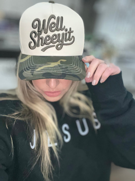 Well Sheeeyit Camo Trucker