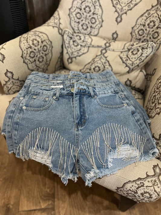 Daisy Duke Rhinestone Jean Shorts