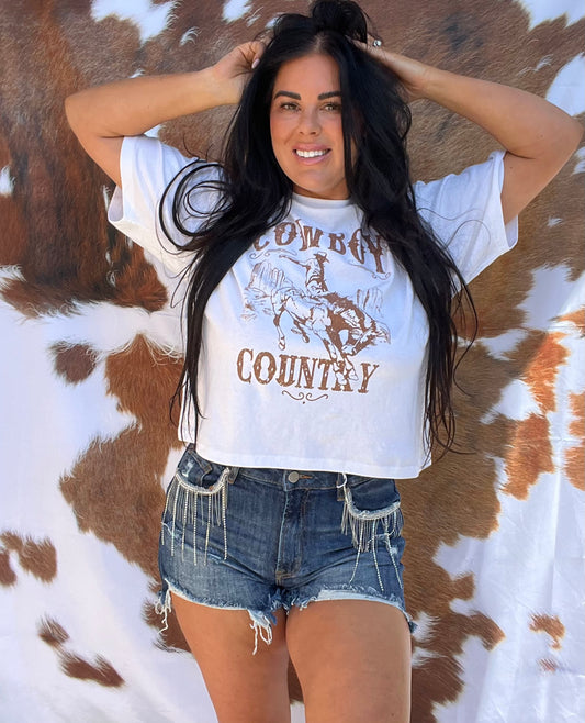 Cowboy Country Long Crop Top