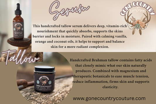 Country SunRise & Vanilla Glow Tallow Serum 2oz
