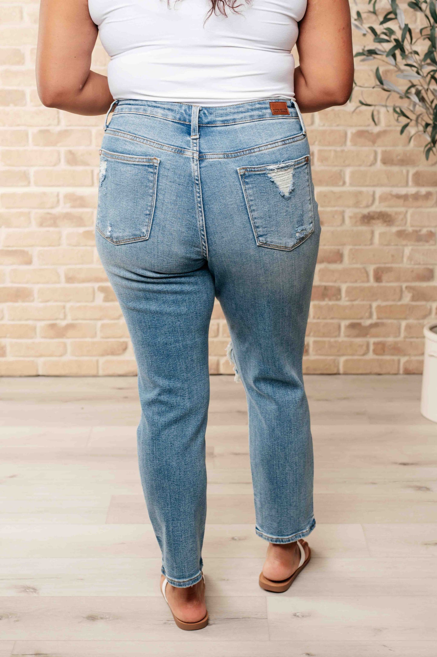 Frankie High Waist Distressed Boyfriend Jeans *Online Only*