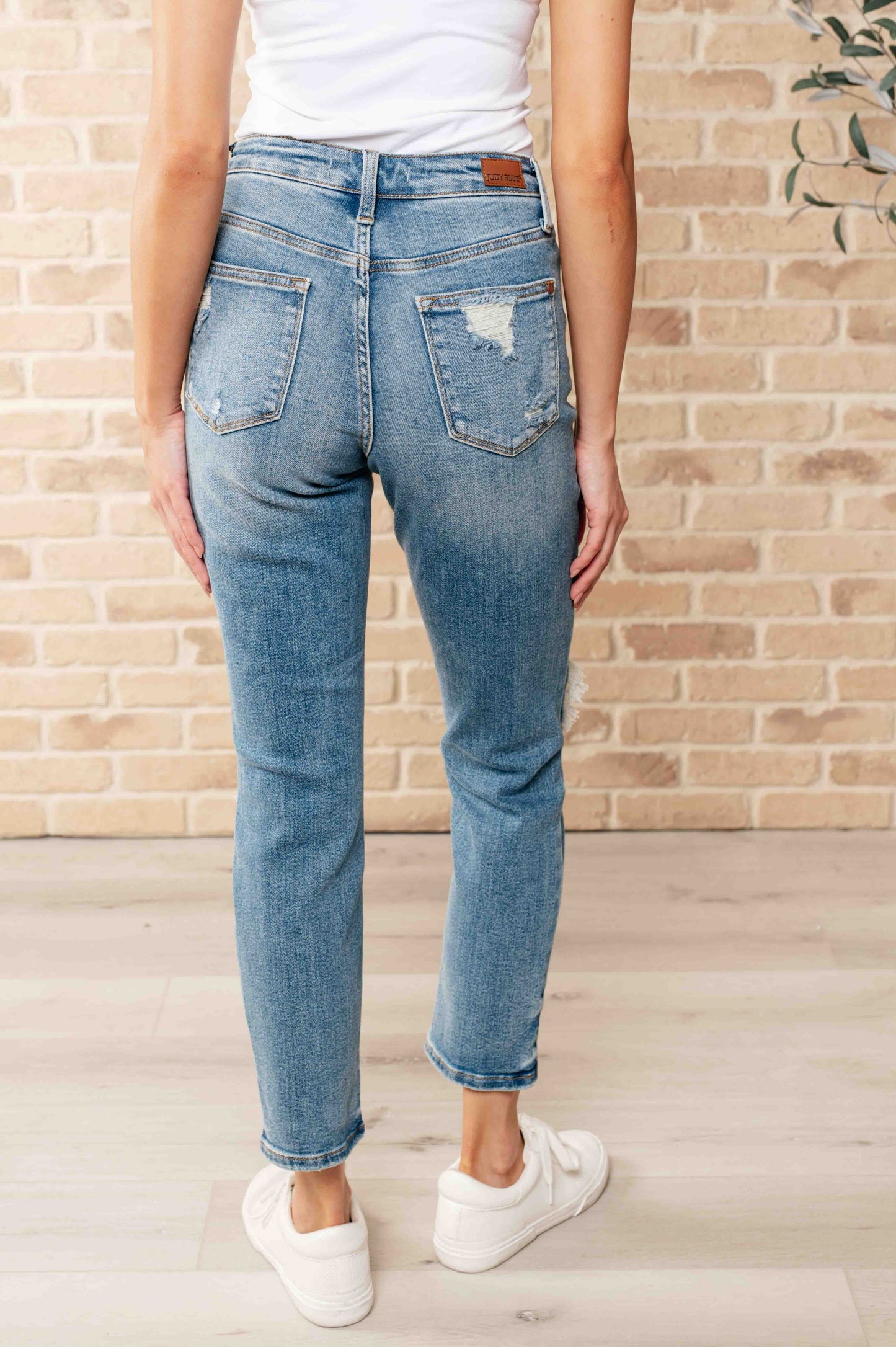 Frankie High Waist Distressed Boyfriend Jeans *Online Only*