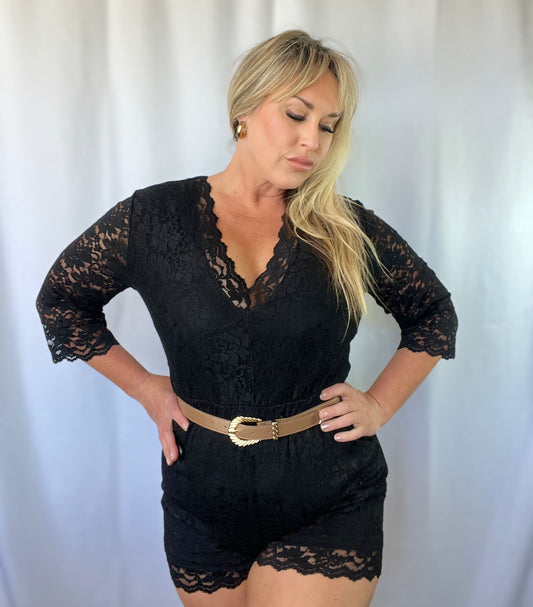 Lainey Lace Up Romper