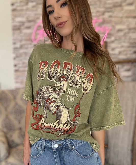 Rodeo Cowboy Long Crop Top