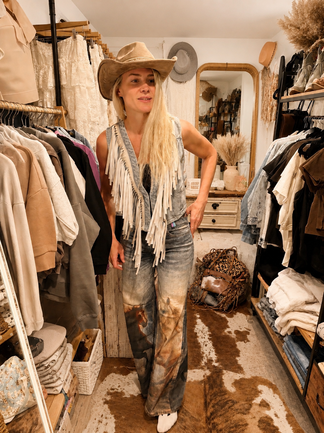 Wild Horses Print Jeans