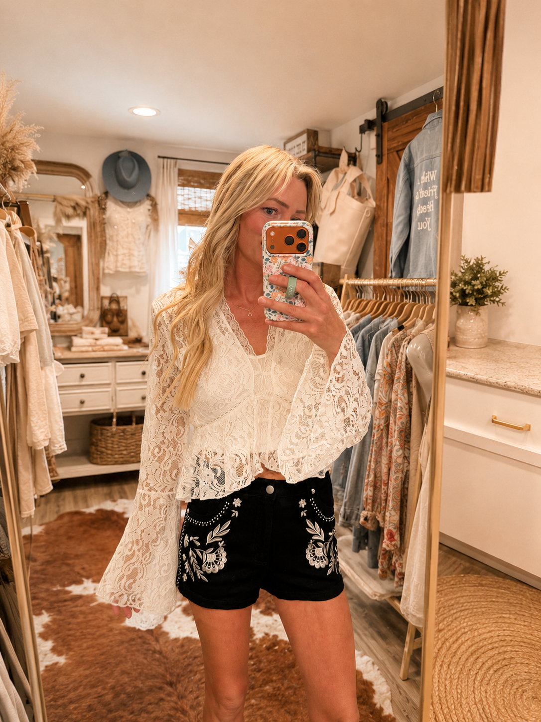 Prairie Angel Peplum Lace Blouse
