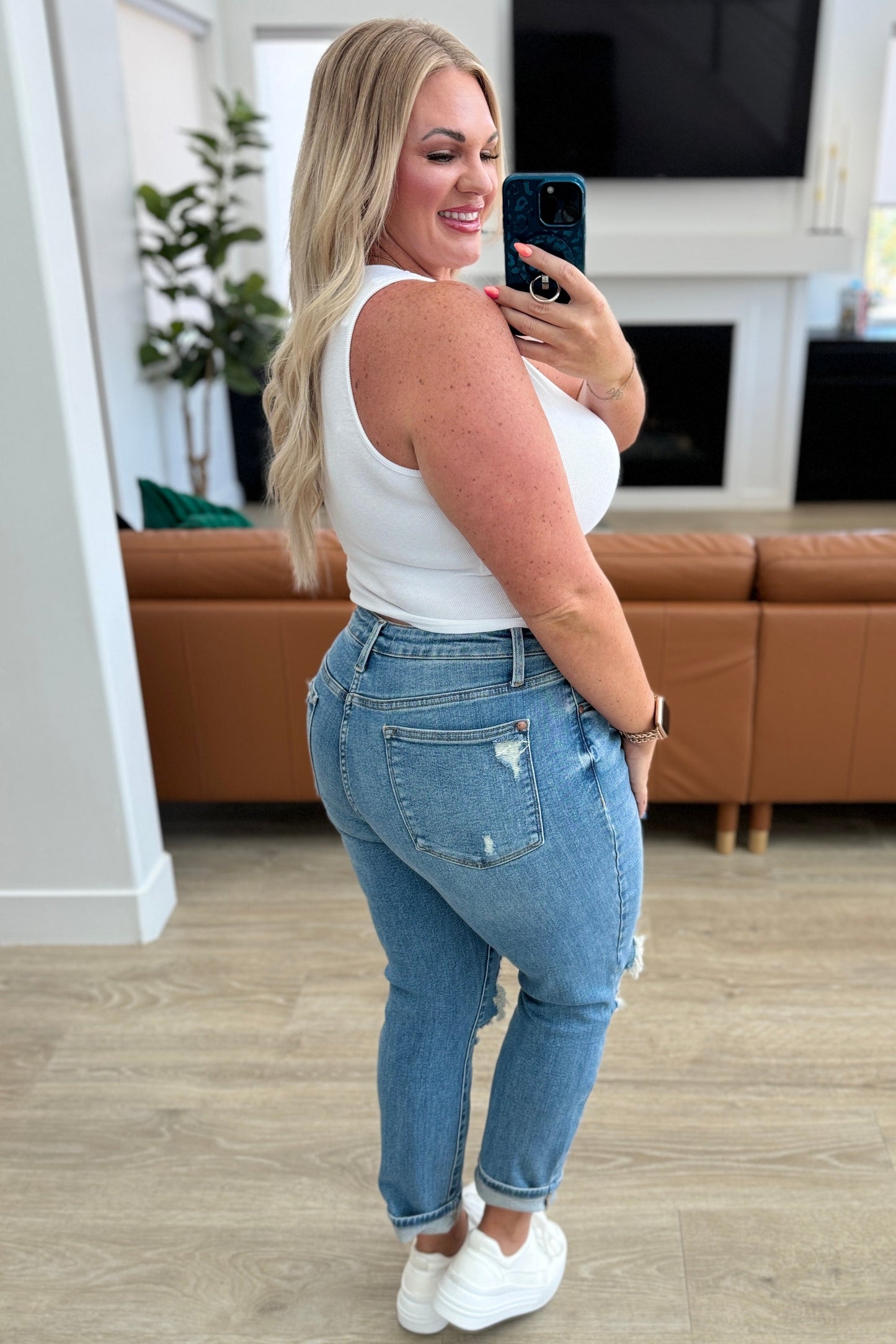 Frankie High Waist Distressed Boyfriend Jeans *Online Only*