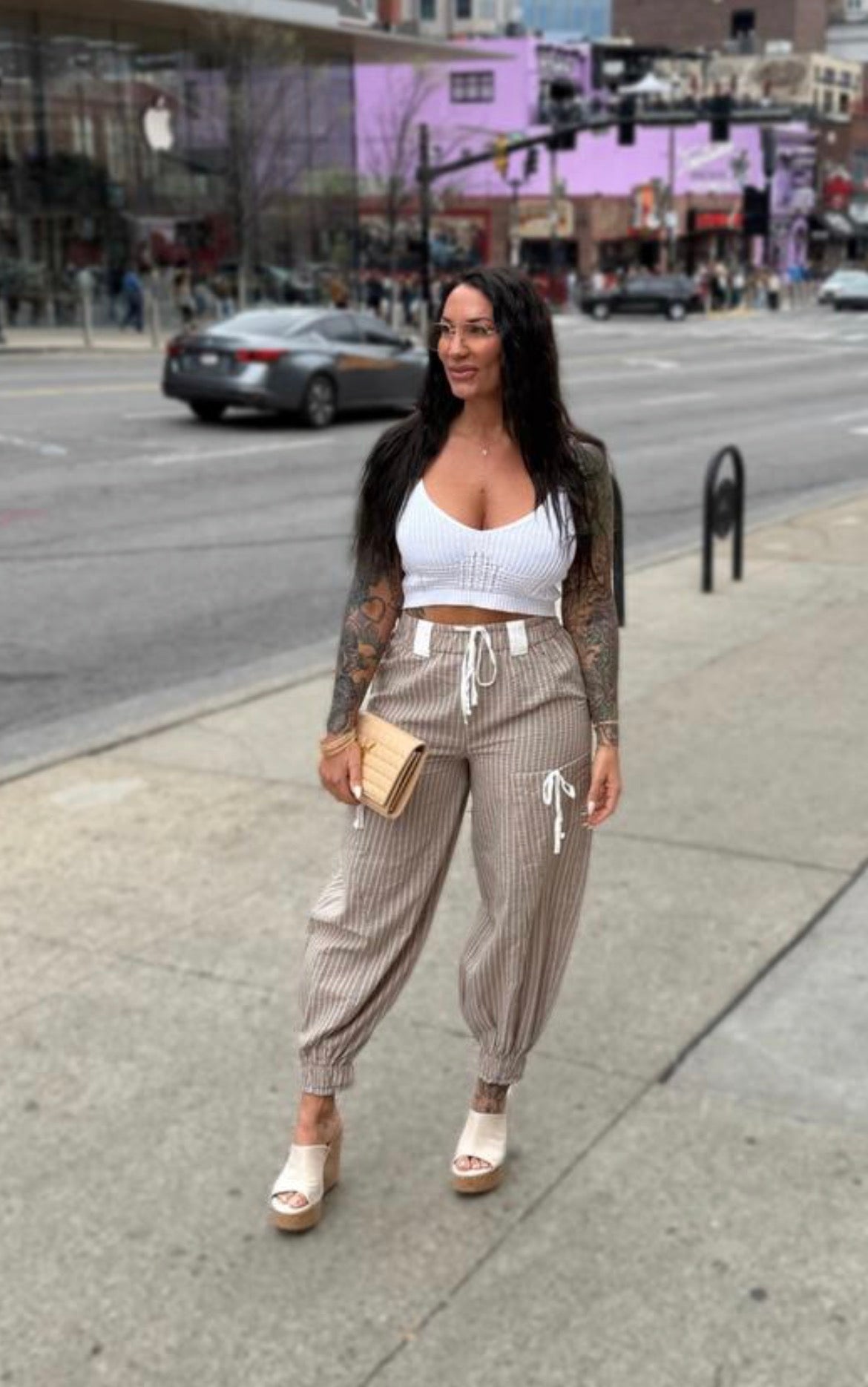 Linds Homestead Stripe Cargo Jogger Pant
