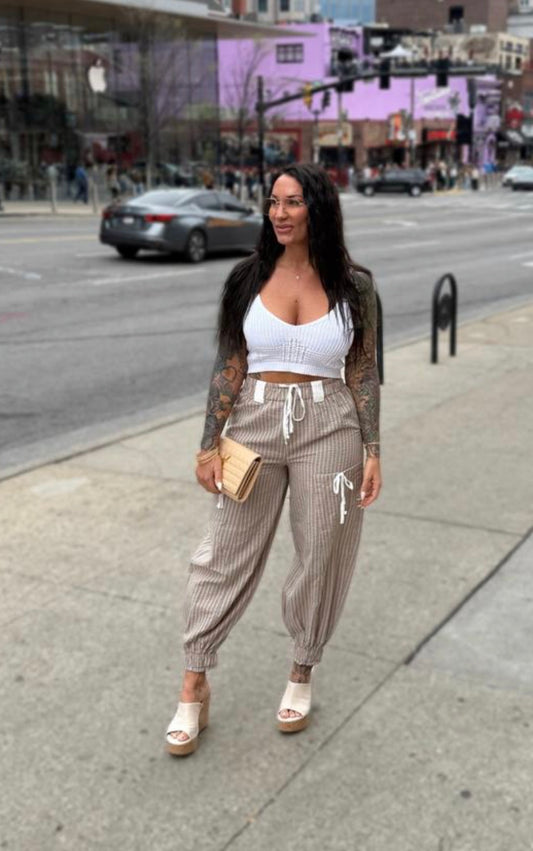 Linds Homestead Stripe Cargo Jogger Pant