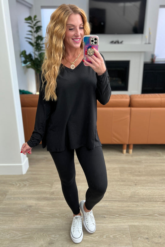 Buttery Soft V-Neck Long Sleeve Loungewear *Online Only*