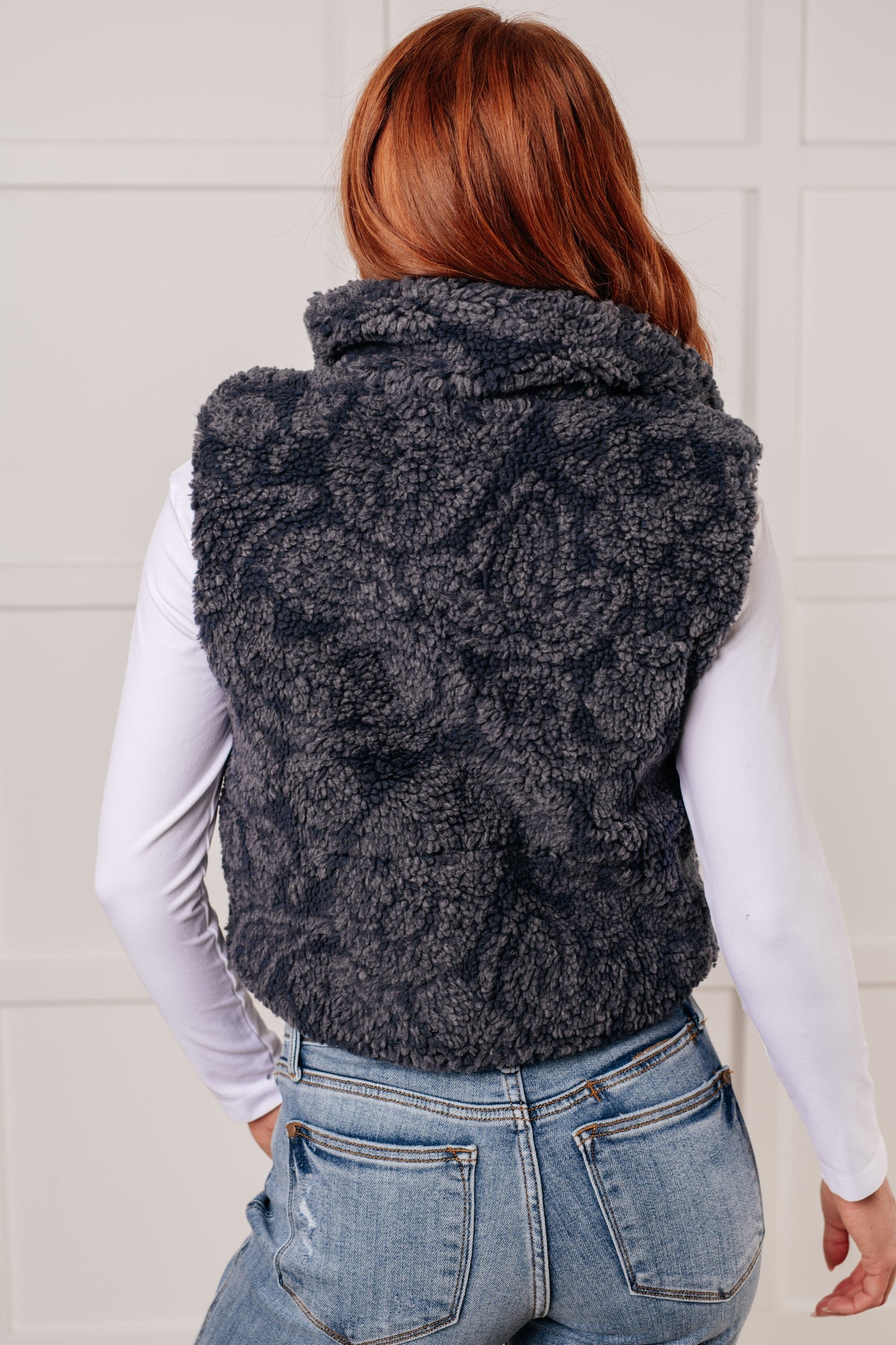 Just One More Layer Paisley Sherpa Print Vest *Online Only*