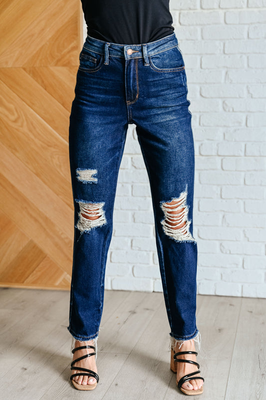 Montana High Rise Distressed Straight Jeans *Online Only*