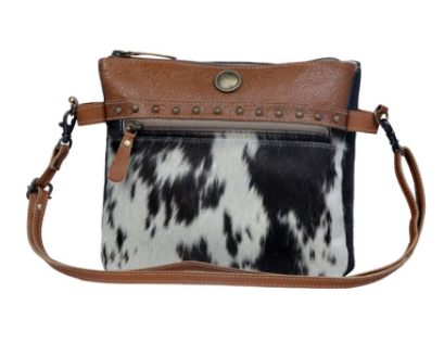 Remarkable Cow hide and leather Shoulder Bag