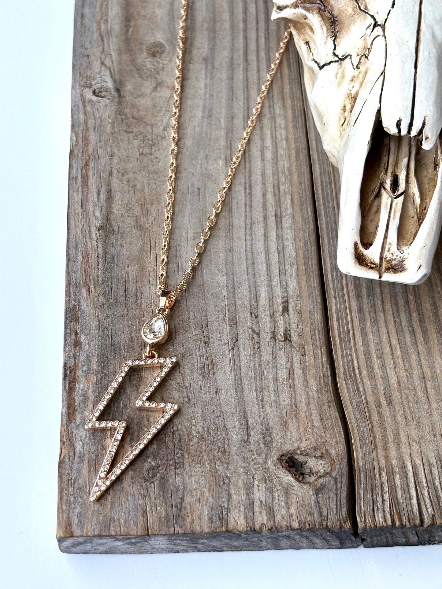 Western Style Rhinestone & Glass Stone Pendant Necklace