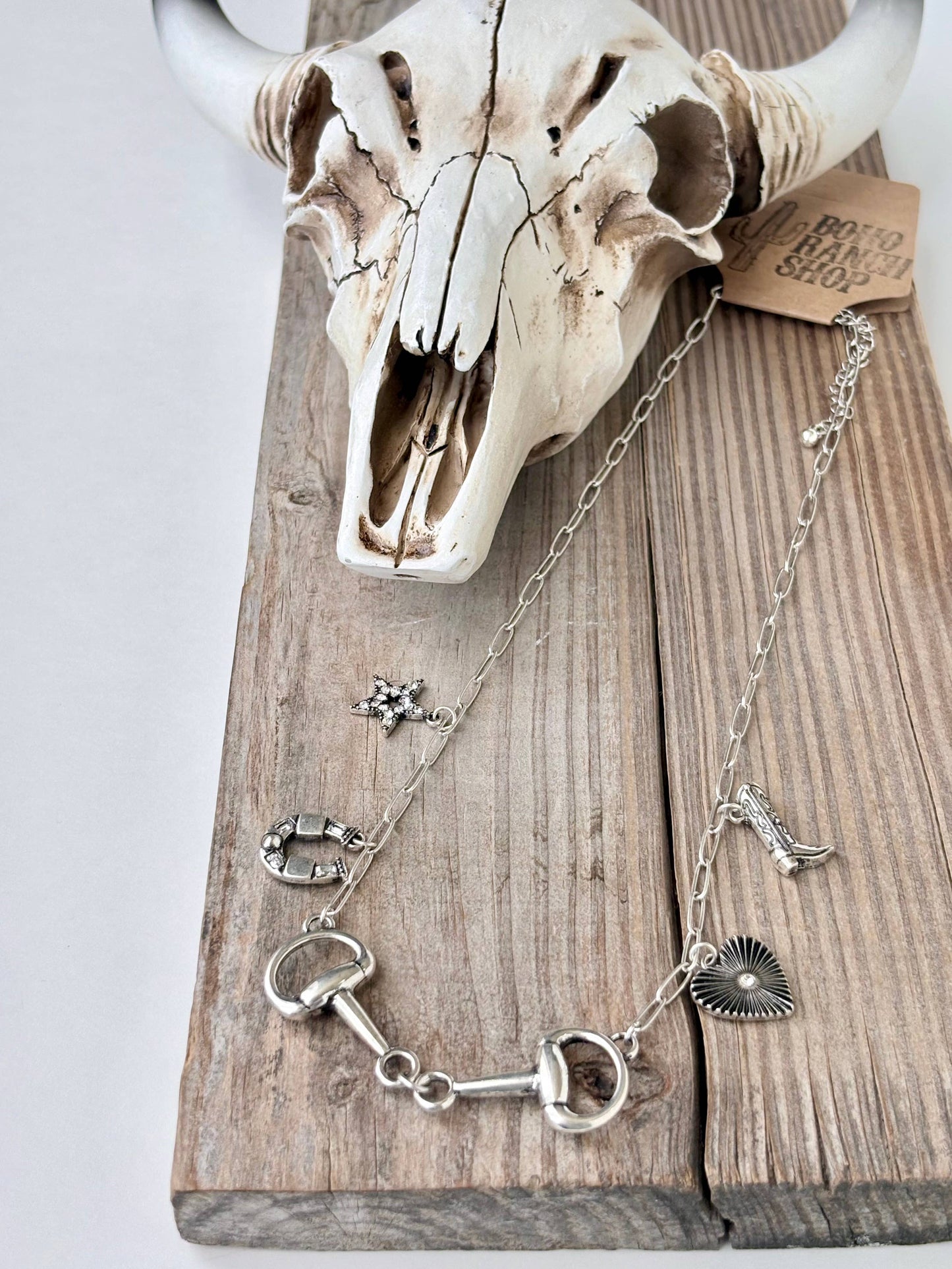 Western Charm & Horse Bit Pendant Necklace