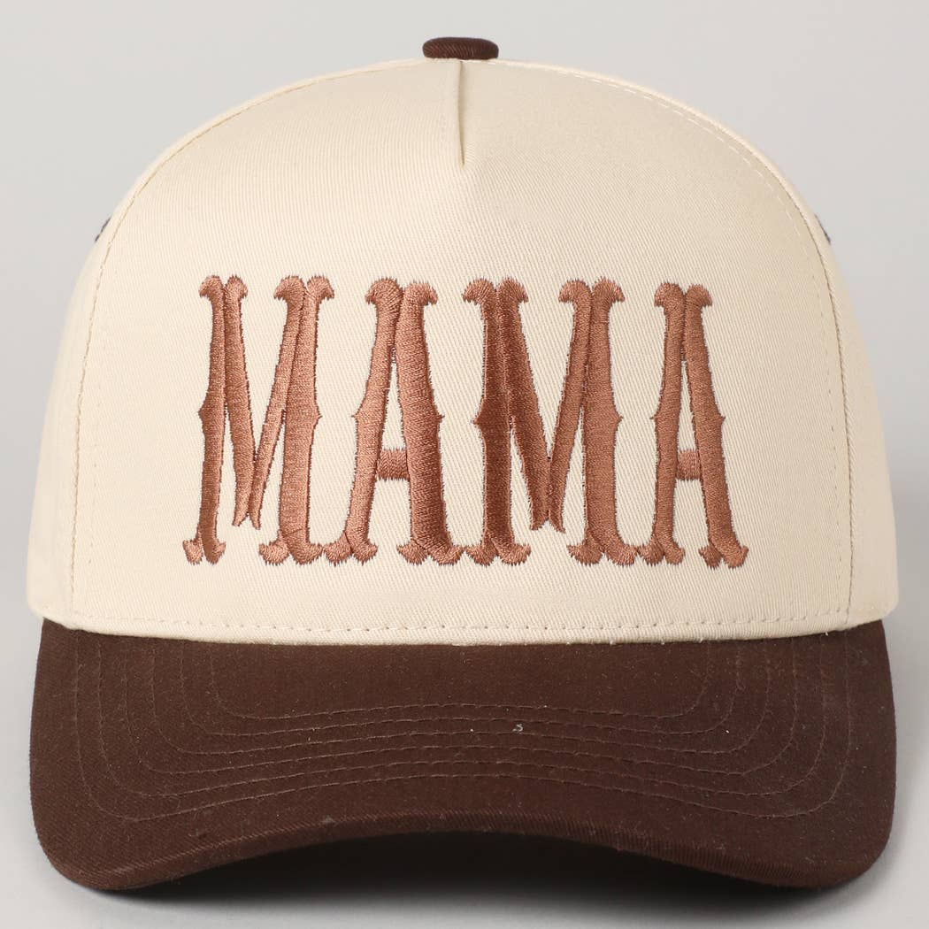 MAMA Typographic Design Embroidery Cap