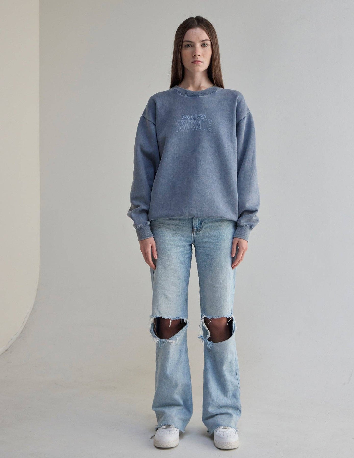 God's Favorite Crewneck - Deep Fjord