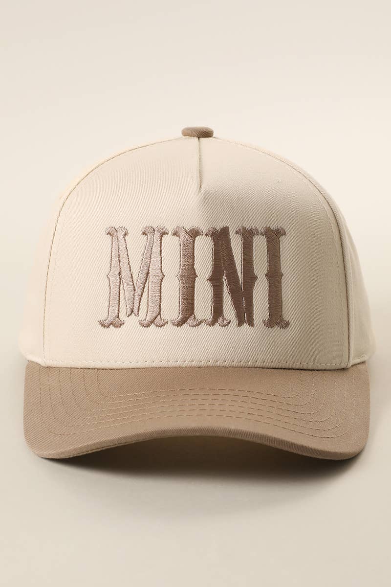 MINI Lettering Embroidery Two-Tone Baseball Cap For Kids