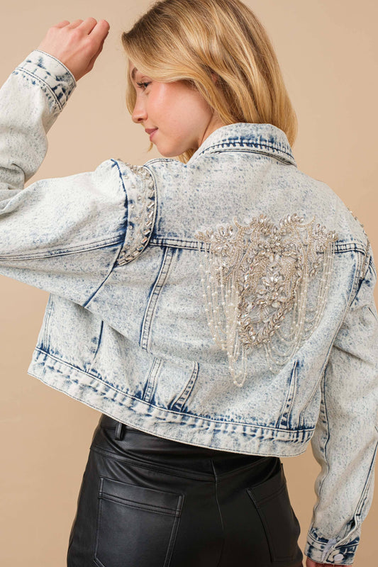 Rhinestone Rodeo Beaded Denim Jacket