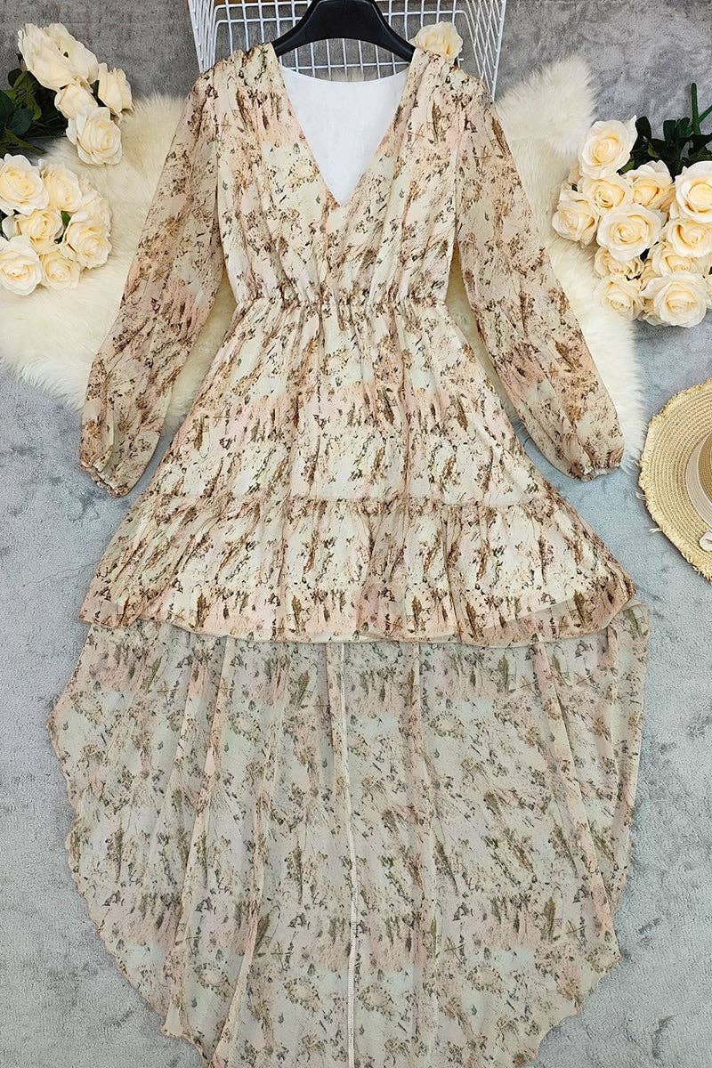 Ranch Floral Ruffle Casual Dress