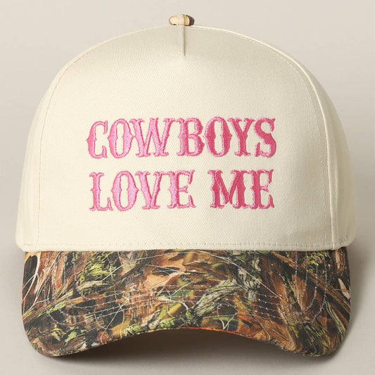 Cowboys Love Me Embroidery Camo Cap