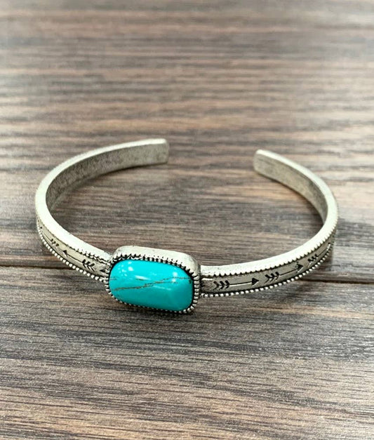 Ava Turquoise C Cuff Bracelet
