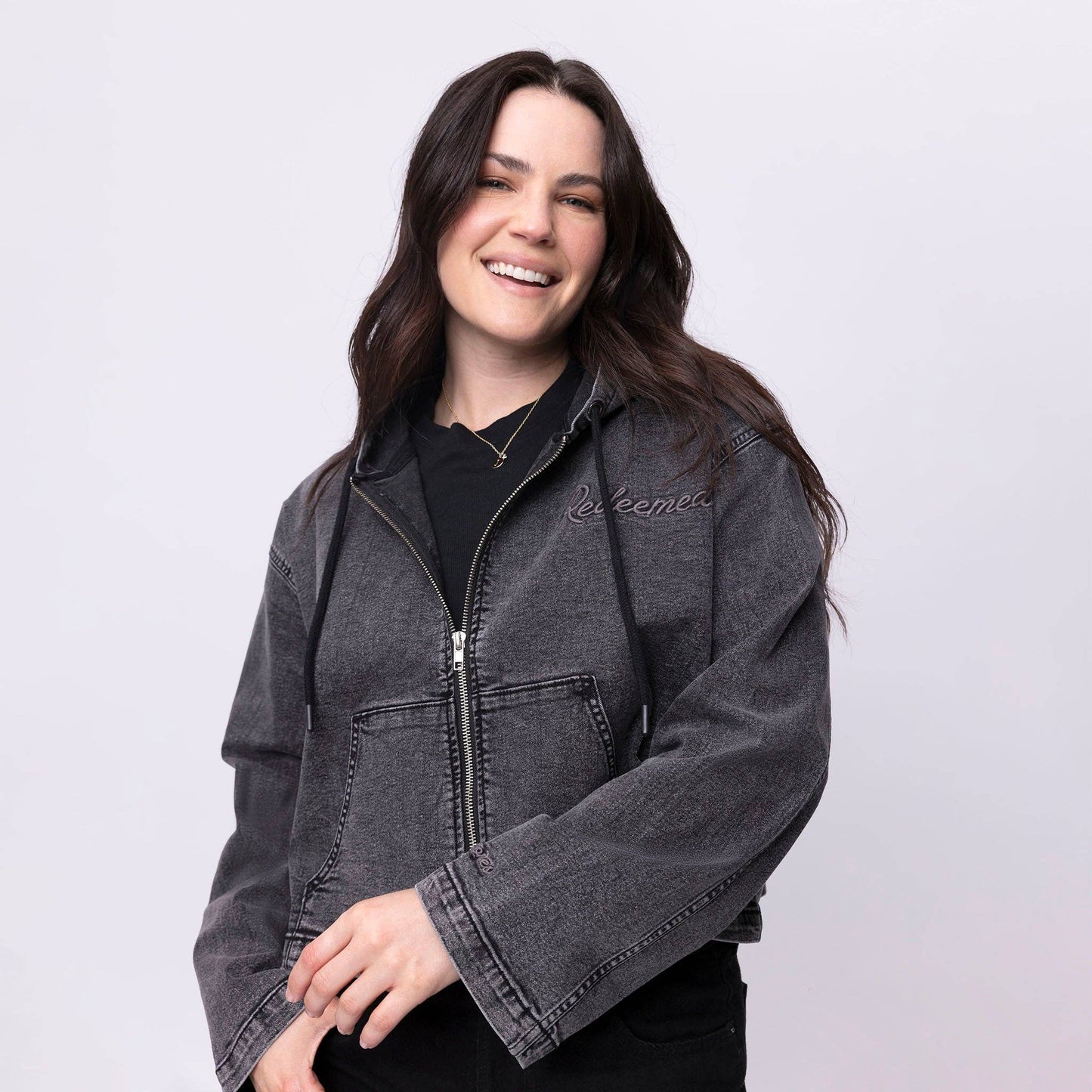 Vintage Washed Redeemed Denim Hoodie