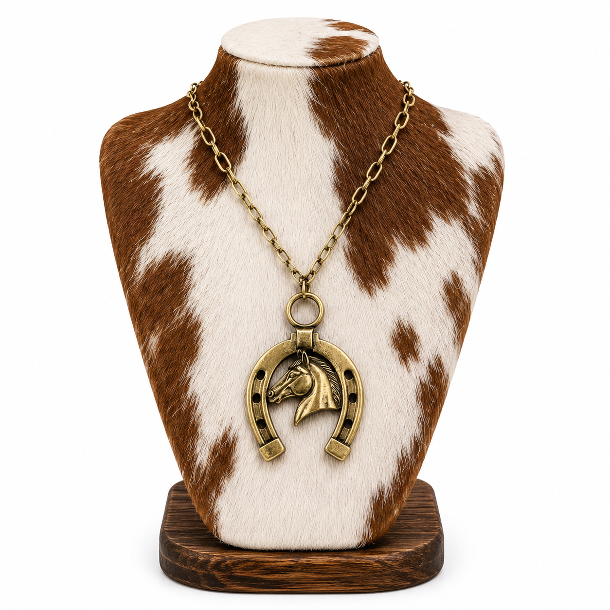 Western Horse with Horseshoe Statement Necklace