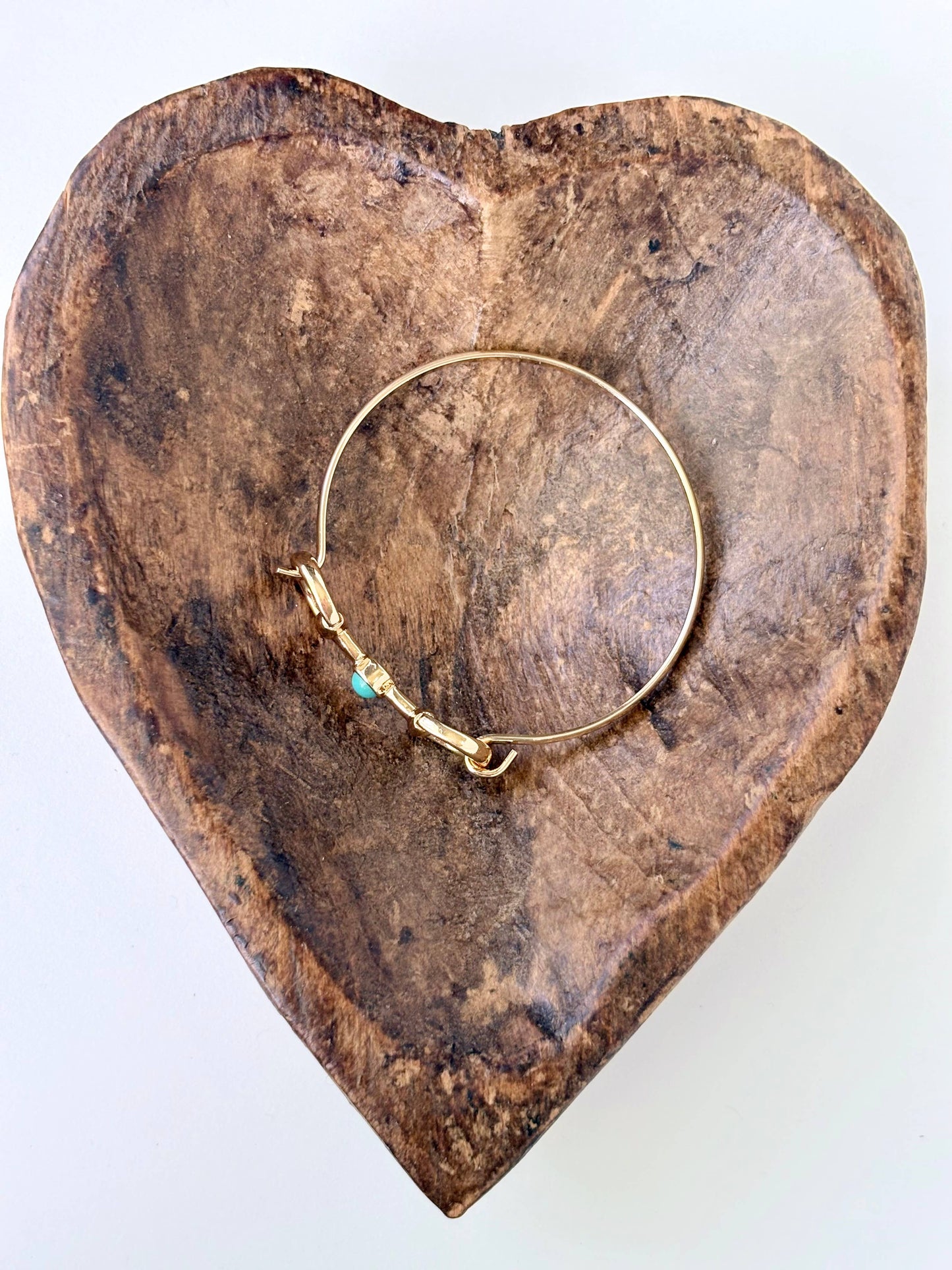 Western Horsebit Turquoise Stone Bangle Bracelet