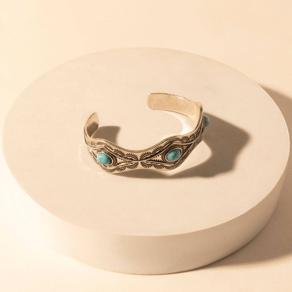 Sedona Stone Cuff with turquoise