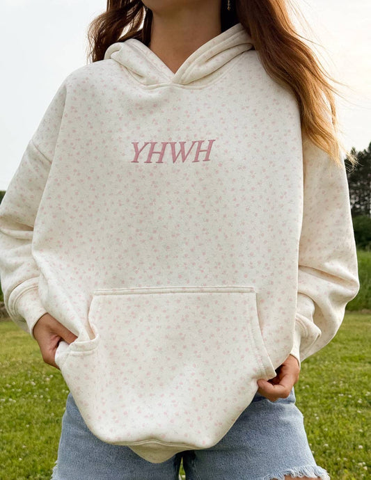 YHWH Floral Hoodie