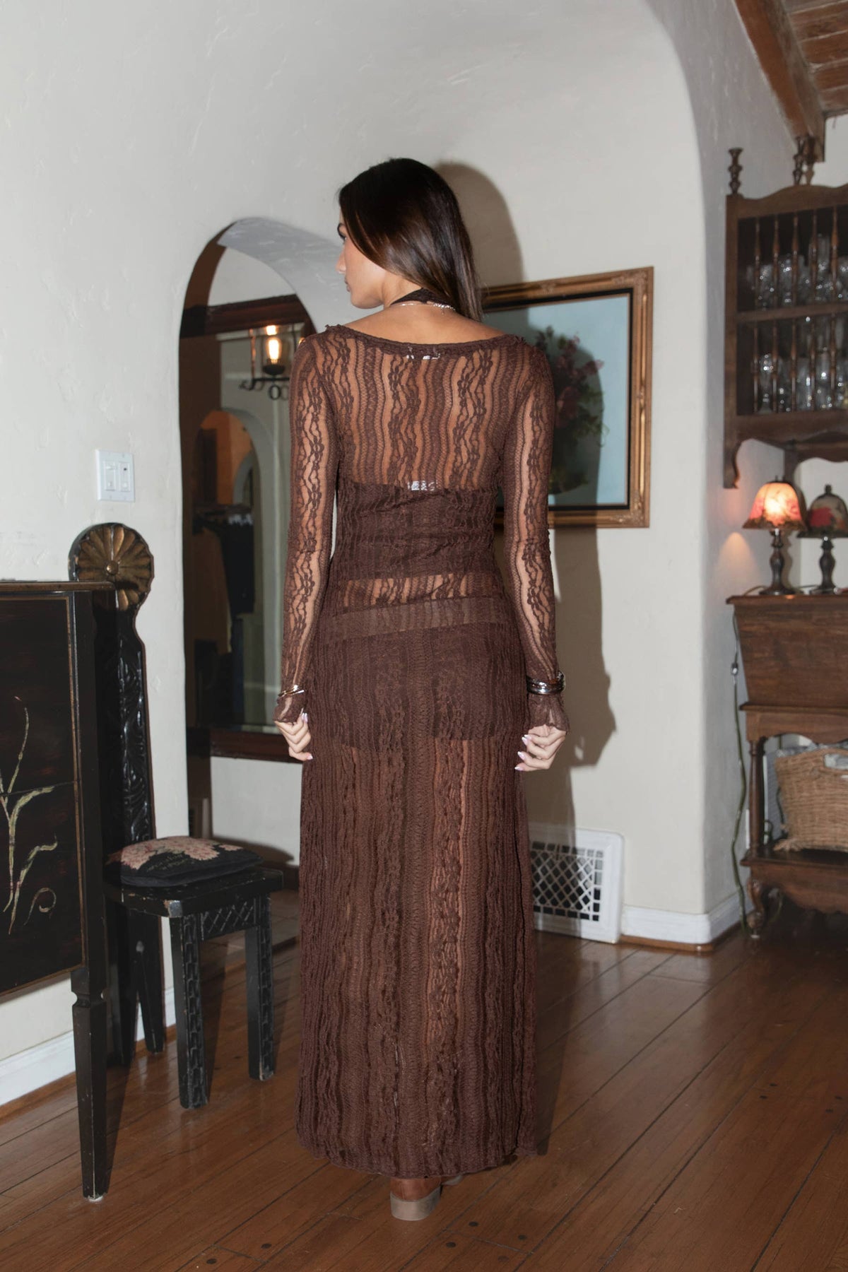 Melissa Floral Lace Long Sleeve Duster