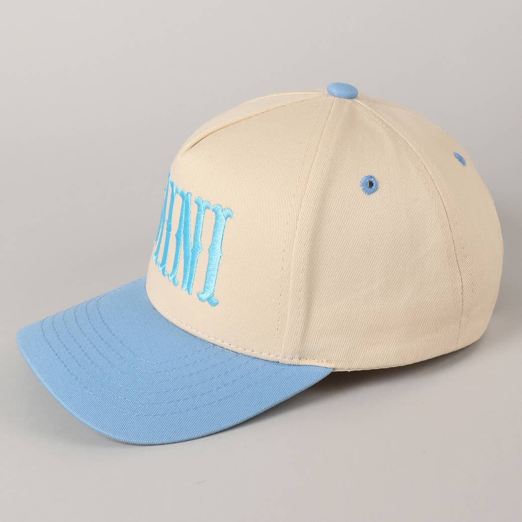 MINI Lettering Embroidery Two-Tone Baseball Cap For Kids