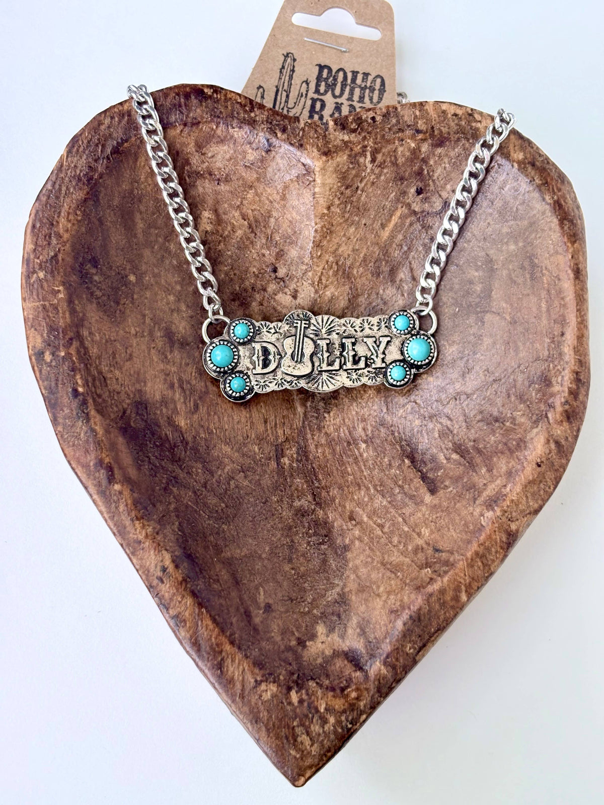 Queen Dolly Guitar Bar Pendant Necklace