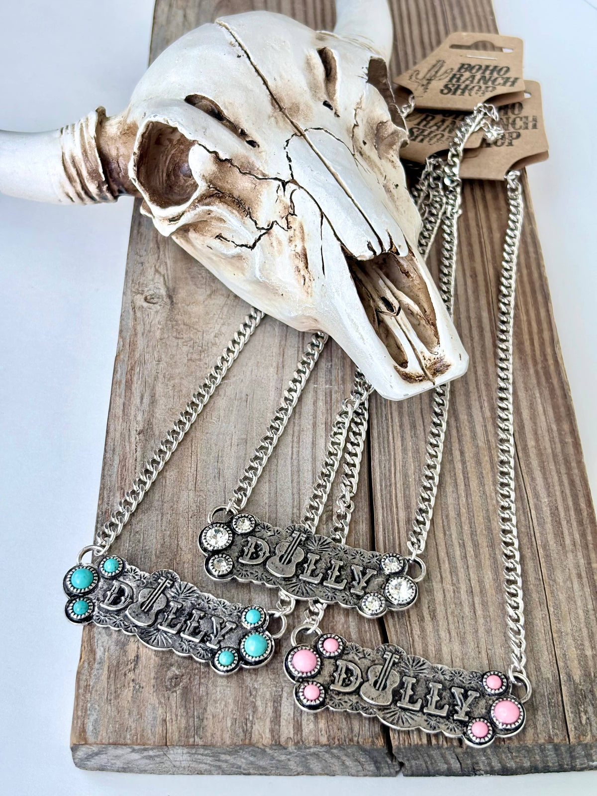 Queen Dolly Guitar Bar Pendant Necklace