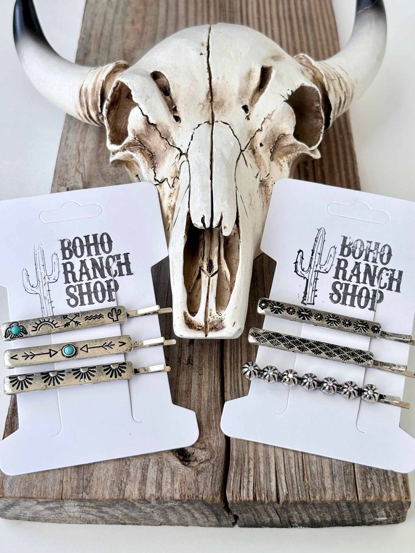 3pc Western Aztec Turquoise Bobby Pin Set